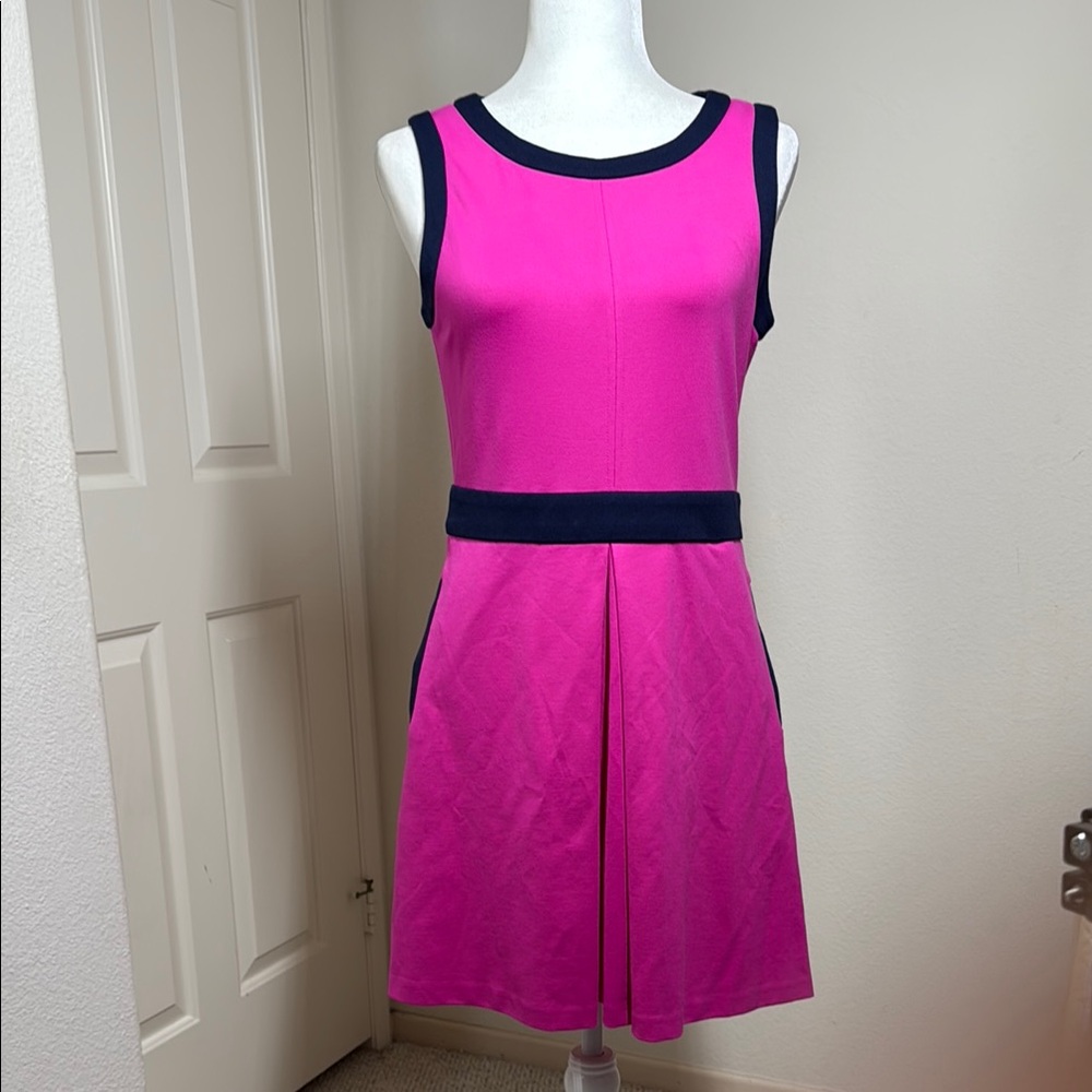 Amanda Uprichard Pink and Navy sleeveless dress